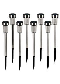 LED Solarleuchte 8er-Set Edelstahl 37cm