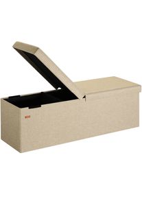 Casaria Opbergbank Beige 115x38x38cm met opbergvak opvouwbaar