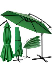 Kingsleeve Zweefparasol Groen Alu &Oslash;330cm UV-bescherming 50+