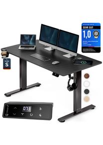 Casaria Zit sta bureau Zwart 120x60x72-117cm