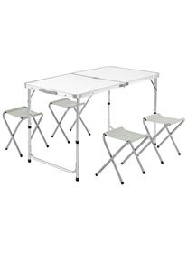 Casaria Camping zitgroep 5st wit aluminium opvouwbaar