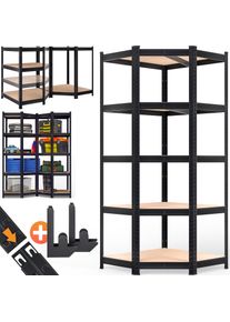 Monzana Schwerlasteckregal Schwarz 180x70x40cm verzinkt 875kg