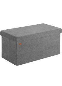 Casaria Opbergbank Antraciet Koord 76x38x38cm MDF opvouwbaar