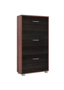 Casaria Schoenenkast Weng&eacute; / Zwart 3 Kleppen 115x60x24cm