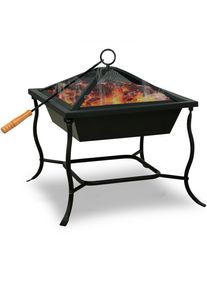 Gardebruk Vuurschaal Zwart Staal 45x45x31/45cm Vonkenscherm