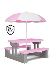 Spielwerk Picknicktafel voor Kinderen Roze met Parasol