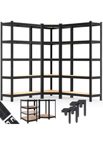 Monzana Schwerlast- und Eckregal 3er-Set Schwarz je 875kg