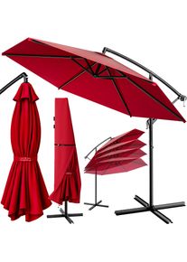 Kingsleeve Zweefparasol Rood Alu &Oslash;330cm UV-bescherming 50+
