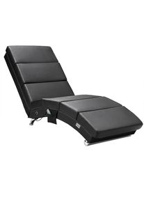 Casaria Relaxliege London Schwarz mit Massage- & Heizfunktion
