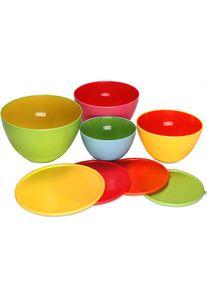 Monzana Schalen met Deksel Set van 4 Multicolor Kunststof