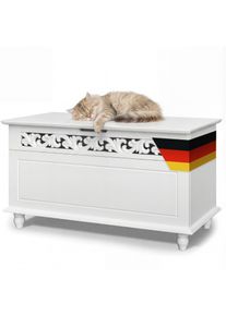 Casaria Holztruhe Jersey Wei&szlig; 80x40x48cm