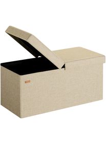 Casaria Opbergbank Beige 76x38x38cm met opbergvak opvouwbaar