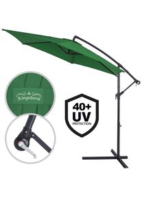 Kingsleeve Zweefparasol Groen Alu &Oslash;300cm UV-bescherming 50+