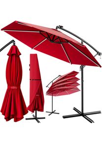 Kingsleeve Zweefparasol LED Rood Mali &Oslash;350cm UV-bescherming 80+ met hoes
