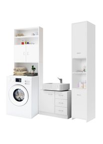 Casaria Badkamermeubelset Neapel 3-delig Wit