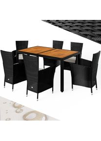 Casaria Polyrotan Tuinset Corfu 13-delig Zwart Cr&egrave;me