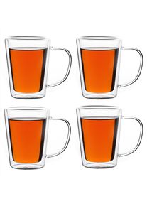 Monzana Theeglazen set van 4 elk 250ml dubbelwandig