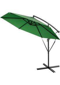 Kingsleeve Zweefparasol Groen Alu &Oslash;330cm UV-bescherming 50+ met windbeveiliging
