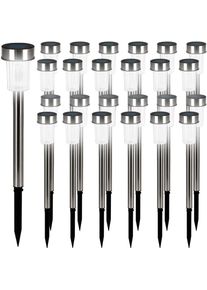 Monzana LED Solarleuchte 24er-Set Edelstahl 36,5cm
