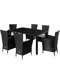 Casaria Polyrotan Tuinset 7-delig Zwart/Cr&egrave;me