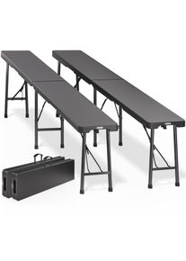 Casaria Bierbank 2er-Set Anthrazit Kunststoff 180cm