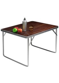 Casaria Campingtafel Houtlook Aluminium 80x60x70cm Inklapbaar