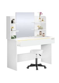 Casaria Kaptafel Lucia Wit 140x110x40cm met rolkruk