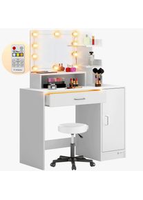 Casaria Kaptafel Jocelyn Wit 140x90x40cm LED + rolkrukje