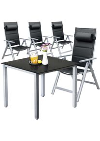 Casaria Tuinset Bern Premium 5-delig Zilver Aluminium
