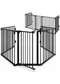 Casaria Haardscherm Set van 2 Zwart staal 306x76,5cm