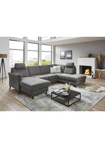 Wohnlandschaft DIE PLANBAR "ZE-EM18013 U-Form, Breite 305 cm", milan grau, B:305cm H:90cm T:200cm, 100% Polyester, Sofas, Wohnlandschaft, wahlweise mit Kopfst&uuml;tzen und Liegearmlehne