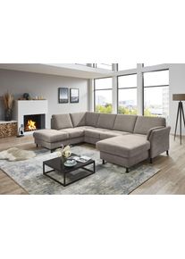Wohnlandschaft DIE PLANBAR "ZE-EM18013 U-Form, Breite 305 cm", milan beige, B:305cm H:90cm T:200cm, 100% Polyester, Sofas, Wohnlandschaft, wahlweise mit Kopfst&uuml;tzen und Liegearmlehne