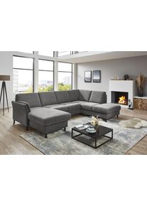 Wohnlandschaft DIE PLANBAR "ZE-EM18013 U-Form, Breite 305 cm", milan grau, B:305cm H:90cm T:200cm, 100% Polyester, Sofas, Wohnlandschaft, wahlweise mit Kopfst&uuml;tzen und Liegearmlehne