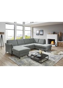 Wohnlandschaft DIE PLANBAR "ZE-EM18013 U-Form, Breite 305 cm", milan steel, B:305cm H:90cm T:200cm, 100% Polyester, Sofas, Wohnlandschaft, wahlweise mit Kopfst&uuml;tzen und Liegearmlehne