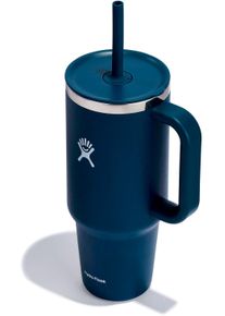 Thermobecher Hydro Flask "All Around Travel Tumbler in den Gr&ouml;&szlig;en 24 oz/ 32 oz / 40 oz", lila (indigo), H:32,13cm, Edelstahl, Trinkgef&auml;&szlig;e, Thermobecher, Thermo Cup mit Strohhalm, 709 ml/ 946 ml/ 1182 ml