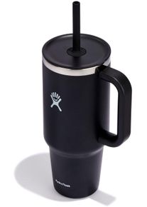 Thermobecher Hydro Flask "All Around Travel Tumbler in den Gr&ouml;&szlig;en 24 oz/ 32 oz / 40 oz", schwarz, H:32,13cm, Edelstahl, Trinkgef&auml;&szlig;e, Thermobecher, Thermo Cup mit Strohhalm, 709 ml/ 946 ml/ 1182 ml