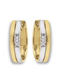 Paar Creolen ONE ELEMENT "0.03 ct Diamant Brillant Ohrringe Creolen aus 585 Gelbgold", gold, Ohrringe, Damen, Gelbgold 585, Paar Creolen