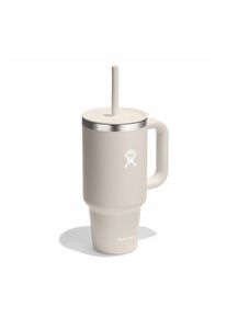 Thermobecher Hydro Flask "All Around Travel Tumbler in den Gr&ouml;&szlig;en 24 oz/ 32 oz / 40 oz", grau (oat), H:29,34cm, Edelstahl, Trinkgef&auml;&szlig;e, Thermobecher, Thermo Cup mit Strohhalm, 709 ml/ 946 ml/ 1182 ml