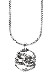 Kette mit Anh&auml;nger Bruno Banani "Schmuck", schwarz (edelstahlfarben, schwarz), Halsketten, Damen, Edelstahl, L: 55 B: 2,8mm, Kette mit Anh&auml;nger, B:2,8mm