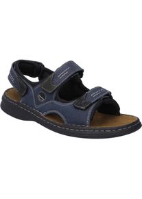 Sandale Josef Seibel "Franklyn, blau", Damen, Gr. 49, blau (ocean, schwarz), Obermaterial: 100% Rindsleder Leather cow., Schuhe Sandale