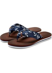 Badezehentrenner Lascana "Sandale, Badeschuh, Pantolette, Badelatsche, Flip Flop, Sommerschuh", M&auml;dchen, Gr. 37, Textil, blau, Futter: 100% Textilmaterial, gemustert, Basic, Schuhe Badezehentrenner, Zehentrenner ultraleicht mit softem Band VEGAN