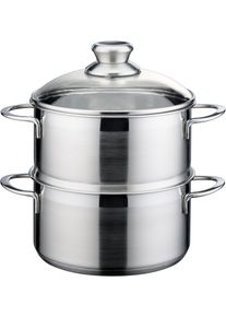 Dampfgartopf GSW "Mirage", silber (edelstahlfarben), &Oslash;:18cm, T&ouml;pfe, Dampfgartopf, Dampfkochtopf, &Oslash; 18 cm, Induktion