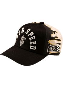 Troy Lee Designs Finish Line Curved Snapback, capuchon , couleur: Noir/Beige , taille: Taille Unique