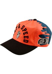 Troy Lee Designs Finish Line Curved Snapback, cap , color: Orange/Dark Blue/Black , size: One Size