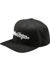 Troy Lee Designs Signature Curved Snapback, capuchon , couleur: Noir/Blanc , taille: Taille unique