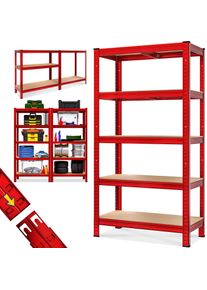 Monzana Schwerlastregal Rot 180x90x40cm pulverbeschichtet Tragkraft 875kg
