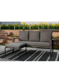 Ambia Garden Loungegarnitur, Dunkelgrau, Metall, Textil, 2-teilig, F&uuml;llung: Schaumstoff,Polyester, 191.5x81x67 cm, wetterbest&auml;ndig, Gartenm&ouml;bel, Loungem&ouml;bel, Loungegarnituren