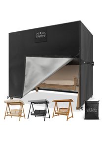 Kingsleeve Abdeckplane Hollywoodschaukel Anthrazit 175x125x160cm 9100mm Wassers&auml;ule