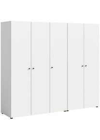 Mid.you , Wei&szlig; , Holzwerkstoff , 5 F&auml;cher , 200 cm , FSC MIX , in verschiedenen Gr&ouml;&szlig;en erh&auml;ltlich , Schlafzimmer, Kleiderschr&auml;nke, Dreht&uuml;renschr&auml;nke