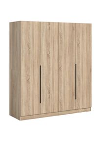 Mid.you , Sonoma Eiche , Holzwerkstoff , Holzoptik , 2 F&auml;cher , 160x181x52 cm , FSC MIX , in verschiedenen Gr&ouml;&szlig;en erh&auml;ltlich , Schlafzimmer, Kleiderschr&auml;nke, Dreht&uuml;renschr&auml;nke